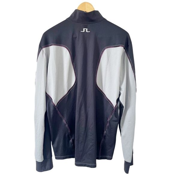 J. Lindeberg Black Grey 1/4 Zip Athletic Pullover Sweater - Picture 2 of 6